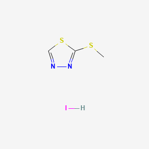 molecular formula C3H5IN2S2 B13580230 2-(Methylsulfanyl)-1,3,4-thiadiazolehydroiodide 