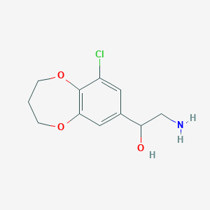 molecular formula C11H14ClNO3 B13580234 2-amino-1-(9-chloro-3,4-dihydro-2H-1,5-benzodioxepin-7-yl)ethan-1-ol 