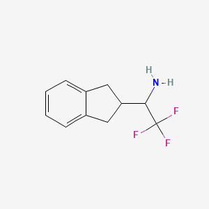 molecular formula C11H12F3N B13580242 1-(2,3-Dihydro-1h-inden-2-yl)-2,2,2-trifluoroethan-1-amine 