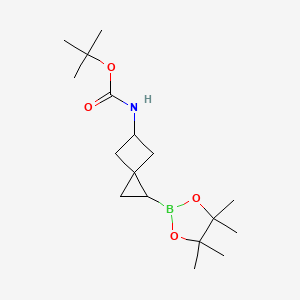 molecular formula C17H30BNO4 B13580275 (5-((Tert-butoxycarbonyl)amino)spiro[2.3]hexan-1-YL)boronic acid pinacol ester 