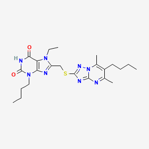 3-Butyl-8-[(6-Butyl-5,7-Dimethyl-[1,2,4]triazolo[1,5-A]pyrimidin-2-Yl)sulfanylmethyl]-7-Ethyl-Purine-2,6-Dione