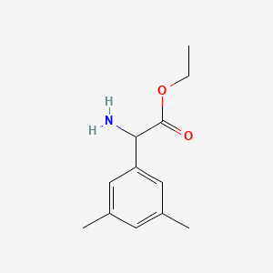 molecular formula C12H17NO2 B13580322 Ethyl 2-amino-2-(3,5-dimethylphenyl)acetate 