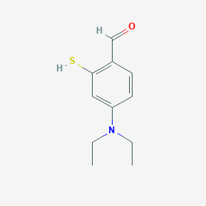 molecular formula C11H15NOS B13580328 4-(Diethylamino)-2-mercaptobenzaldehyde 