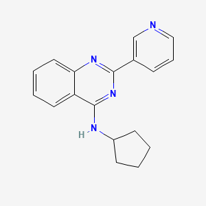 molecular formula C18H18N4 B13580337 N-Cyclopentyl-2-(pyridin-3-YL)quinazolin-4-amine 