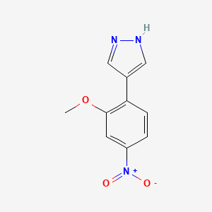 molecular formula C10H9N3O3 B13580358 4-(2-Methoxy-4-nitrophenyl)-1h-pyrazole 