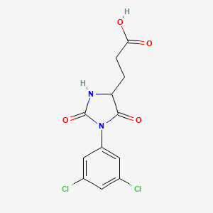 molecular formula C12H10Cl2N2O4 B13580396 3-[1-(3,5-Dichlorophenyl)-2,5-dioxoimidazolidin-4-yl]propanoicacid 