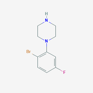 molecular formula C10H12BrFN2 B13580402 1-(2-Bromo-5-fluorophenyl)piperazine 