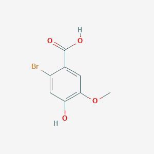 molecular formula C8H7BrO4 B13580420 2-Bromo-4-hydroxy-5-methoxybenzoic acid CAS No. 90050-65-0