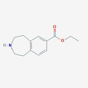 molecular formula C13H17NO2 B13580432 ethyl 2,3,4,5-tetrahydro-1H-3-benzazepine-7-carboxylate 