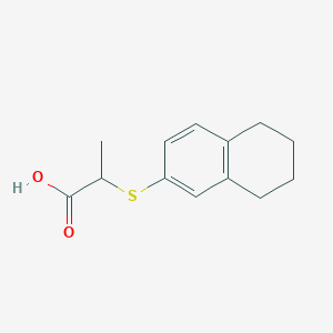 molecular formula C13H16O2S B13580443 2-(5,6,7,8-Tetrahydronaphthalen-2-ylsulfanyl)propanoicacid 