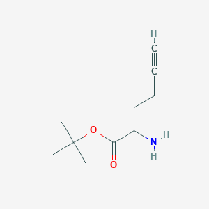 molecular formula C10H17NO2 B13580448 Tert-butyl 2-aminohex-5-ynoate 