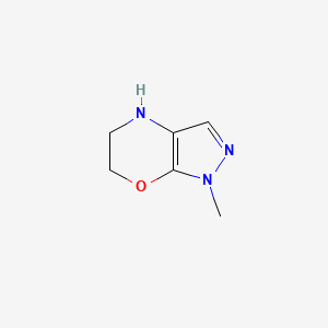 molecular formula C6H9N3O B13580464 1-methyl-1H,4H,5H,6H-pyrazolo[3,4-b][1,4]oxazine 