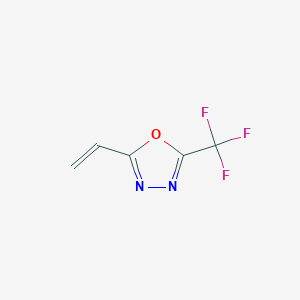 molecular formula C5H3F3N2O B13580512 2-Ethenyl-5-(trifluoromethyl)-1,3,4-oxadiazole 