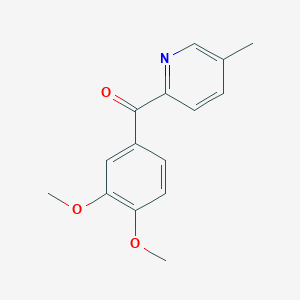 molecular formula C15H15NO3 B1358057 2-(3,4-二甲氧基苯甲酰基)-5-甲基吡啶 CAS No. 39574-39-5
