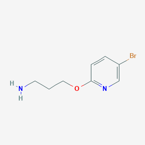 molecular formula C8H11BrN2O B13580591 3-((5-Bromopyridin-2-yl)oxy)propan-1-amine 