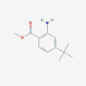 molecular formula C12H17NO2 B13580615 Methyl 2-amino-4-(2-methyl-2-propanyl)benzoate 