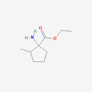 molecular formula C9H17NO2 B13580642 Ethyl 1-amino-2-methylcyclopentane-1-carboxylate 