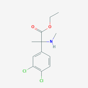 molecular formula C12H15Cl2NO2 B13580647 Ethyl 2-(3,4-dichlorophenyl)-2-(methylamino)propanoate 