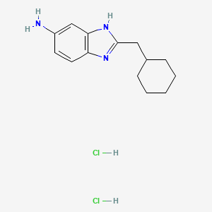 molecular formula C14H21Cl2N3 B13580682 2-(cyclohexylmethyl)-1H-1,3-benzodiazol-5-aminedihydrochloride 