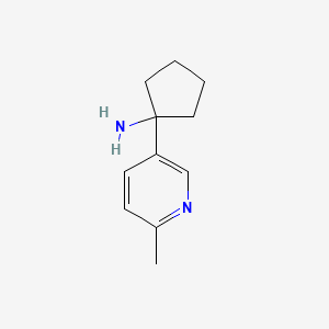 molecular formula C11H16N2 B13580685 1-(6-Methylpyridin-3-yl)cyclopentan-1-amine 