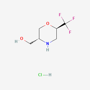 molecular formula C6H11ClF3NO2 B13580689 rac-[(3R,6R)-6-(trifluoromethyl)morpholin-3-yl]methanolhydrochloride,trans 