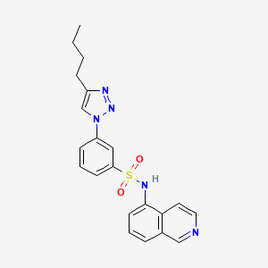 molecular formula C21H21N5O2S B13580712 3-(4-butyl-1H-1,2,3-triazol-1-yl)-N-(isoquinolin-5-yl)benzene-1-sulfonamide 