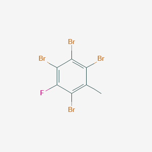 molecular formula C7H3Br4F B13580725 1,2,3,5-Tetrabromo-4-fluoro-6-methylbenzene 