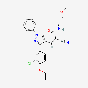 (2Z)-3-[3-(3-chloro-4-ethoxyphenyl)-1-phenyl-1H-pyrazol-4-yl]-2-cyano-N-(2-methoxyethyl)prop-2-enamide