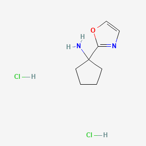 molecular formula C8H14Cl2N2O B13580796 1-(1,3-Oxazol-2-yl)cyclopentan-1-aminedihydrochloride 