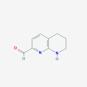 molecular formula C9H10N2O B1358083 5,6,7,8-Tetrahydro-1,8-naphthyridine-2-carbaldehyde CAS No. 204452-93-7