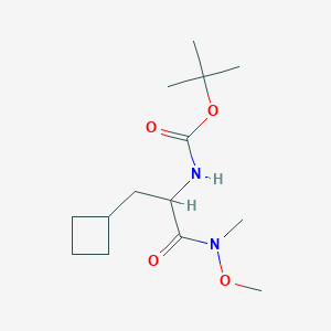 B135809 Tert-butyl (3-cyclobutyl-1-(methoxy(methyl)amino)-1-oxopropan-2-YL)carbamate CAS No. 394735-18-3