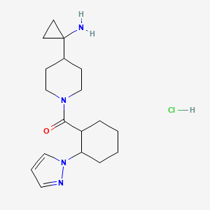 1-{1-[2-(1H-pyrazol-1-yl)cyclohexanecarbonyl]piperidin-4-yl}cyclopropan-1-amine hydrochloride