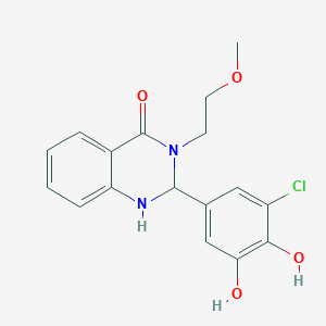 molecular formula C17H17ClN2O4 B13580927 2-(3-Chloro-4,5-dihydroxyphenyl)-3-(2-methoxyethyl)-1,2,3,4-tetrahydroquinazolin-4-one 