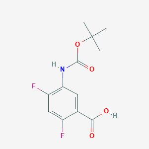 molecular formula C12H13F2NO4 B13580946 5-((Tert-butoxycarbonyl)amino)-2,4-difluorobenzoic acid 