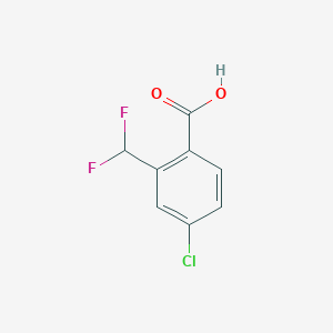 molecular formula C8H5ClF2O2 B13580970 4-Chloro-2-(difluoromethyl)benzoicacid 