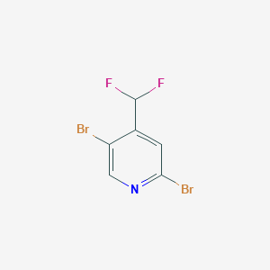 molecular formula C6H3Br2F2N B13581001 2,5-Dibromo-4-(difluoromethyl)pyridine 