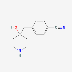 4-((4-Hydroxypiperidin-4-yl)methyl)benzonitrile