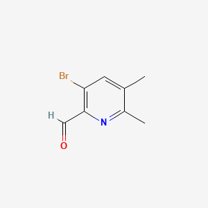 molecular formula C8H8BrNO B13581016 3-Bromo-5,6-dimethylpyridine-2-carbaldehyde 