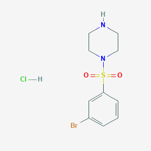 molecular formula C10H14BrClN2O2S B13581047 1-(3-Bromobenzenesulfonyl)piperazinehydrochloride 