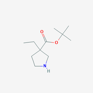 molecular formula C11H21NO2 B13581051 Tert-butyl 3-ethylpyrrolidine-3-carboxylate 