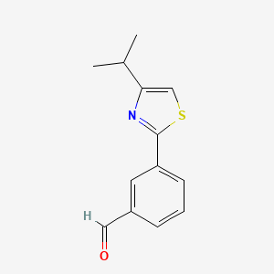 molecular formula C13H13NOS B13581067 3-(4-Isopropylthiazol-2-yl)benzaldehyde 