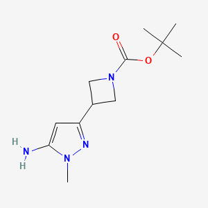 molecular formula C12H20N4O2 B13581187 tert-butyl 3-(5-amino-1-methyl-1H-pyrazol-3-yl)azetidine-1-carboxylate 