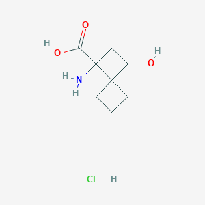 molecular formula C8H14ClNO3 B13581246 1-Amino-3-hydroxyspiro[3.3]heptane-1-carboxylicacidhydrochloride 