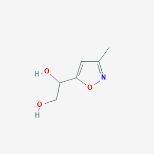 molecular formula C6H9NO3 B13581345 1-(3-Methyl-1,2-oxazol-5-yl)ethane-1,2-diol 