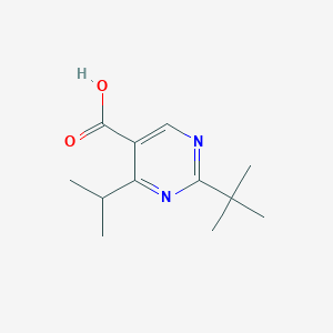 molecular formula C12H18N2O2 B13581347 2-(Tert-butyl)-4-isopropylpyrimidine-5-carboxylic acid 