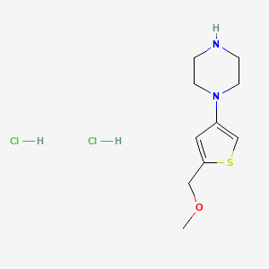 molecular formula C10H18Cl2N2OS B13581351 1-[5-(Methoxymethyl)thiophen-3-yl]piperazinedihydrochloride 