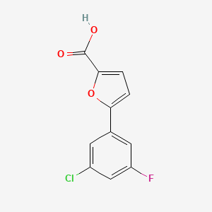 molecular formula C11H6ClFO3 B13581355 5-(3-Chloro-5-fluorophenyl)furan-2-carboxylic acid 