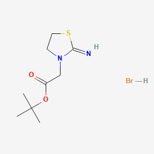 molecular formula C9H17BrN2O2S B13581359 Tert-butyl2-(2-imino-1,3-thiazolidin-3-yl)acetatehydrobromide 