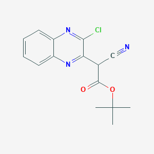 molecular formula C15H14ClN3O2 B13581378 Tert-butyl (3-chloroquinoxalin-2-yl)(cyano)acetate CAS No. 10176-24-6