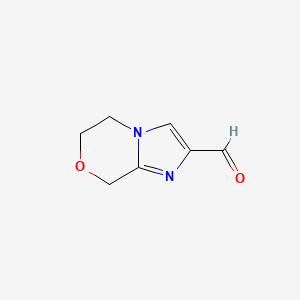 molecular formula C7H8N2O2 B1358140 6,8-Dihydro-5H-imidazo[2,1-c][1,4]oxazine-2-carbaldehyde CAS No. 623564-42-1